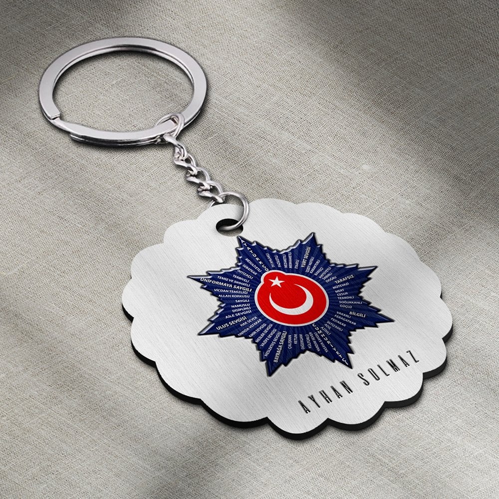 Kişiye Özel Türk Polis Teşkilatı Anahtarlık