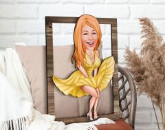 BK Gift Kişiye Özel Marilyn Monroe Karikatürlü 3D Ahşap Tablo, Sevgiliye Hediye, Arkadaşa Hediye, Yıl Dönümü Hediyesi, Doğum Günü Hediyesi-1