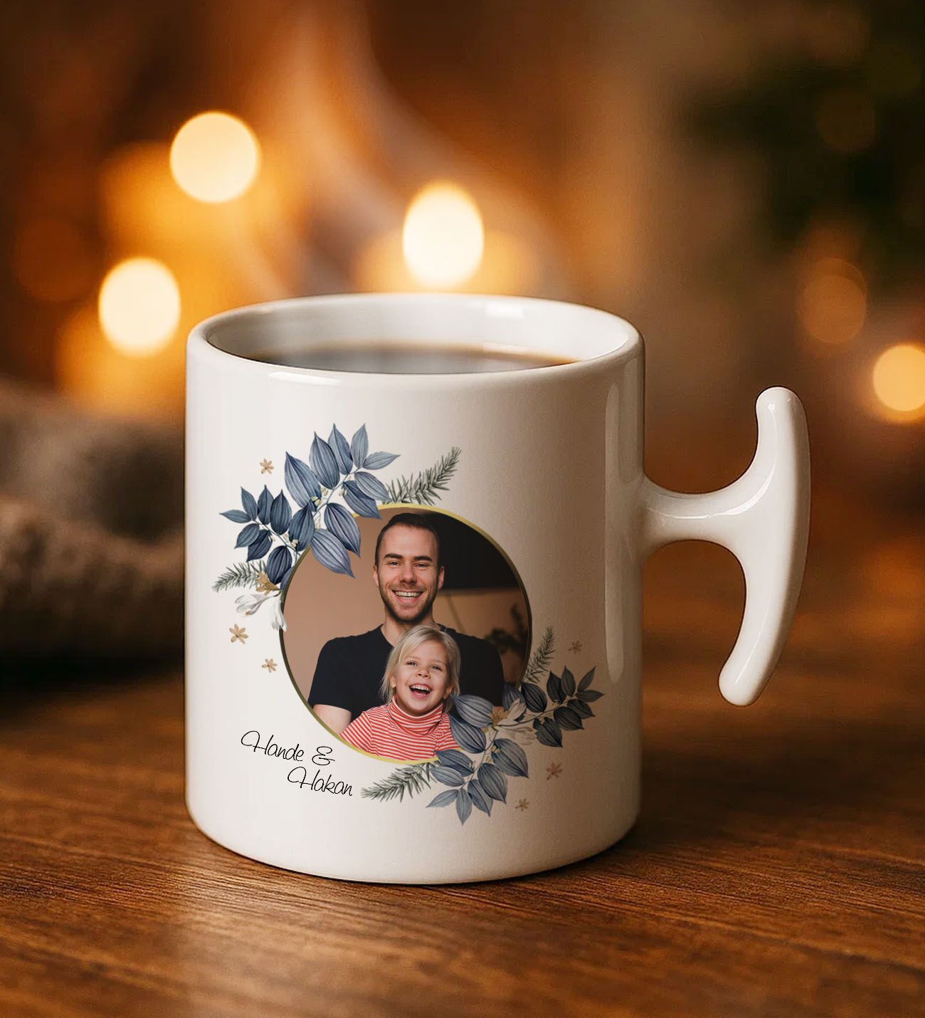 BK Gift Kişiye Özel İsimli Fotoğraflı Hammer Kulplu Beyaz Kupa Bardak-2, Arkadaşa Hediye, Sevgiliye Hediye, Doğum Günü Hediyesi