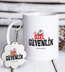 Kişiye Özel Mesleki Özel Güvenlik Beyaz Kupa ve Anahtarlık Hediye Seti-1