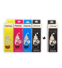 Epson T6644 uyumlu 4 Renk +1 Siyah Mürekkep Seti  - KUTULU ÖZEL AMBALAJINDA PHOTOINK  MÜREKKEP - L800/L805/L810/L850/L1300/L1800/ l382/l386/l455/1455/L3050/L3060/L3070