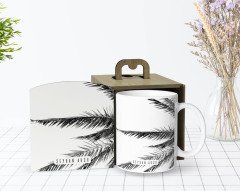 Kişiye Özel Ahşap Kutuda İsimli Beyaz Kupa Bardak-33