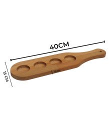 Kişiye Özel Masif Ahşap Tekila Sunum Tepsisi ve 4’lü Shot Bardak Seti - Model 4