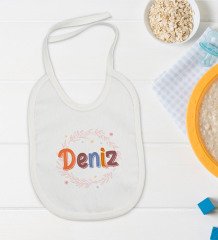 BK Kids Kişiye Özel İsimli Bebek Body Zıbın ve Mama Önlüğü Hediye Seti - Model 30