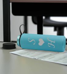 BK Gift Sevgiliye Özel İsimli Turkuaz Defter ve Cam Matara Hediye Seti-9, Sevgiliye Hediye, Sevgililer Günü, Yeni İş Hediyesi