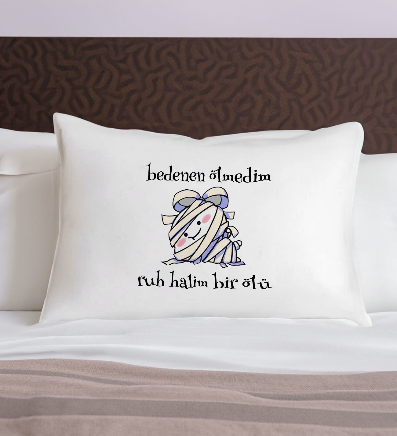 BK Gift Eğlenceli Tasarımlı Pamuklu Yastık Kılıfı-4 50x70cm , Sevgiliye Hediye, Ev Hediyesi, Tasarım Ev Tekstili