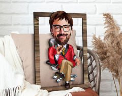 BK Gift Kişiye Özel Patron Karikatürlü 3D Ahşap Tablo, Sevgiliye Hediye, Arkadaşa Hediye, Yıl Dönümü Hediyesi, Doğum Günü Hediyesi-3